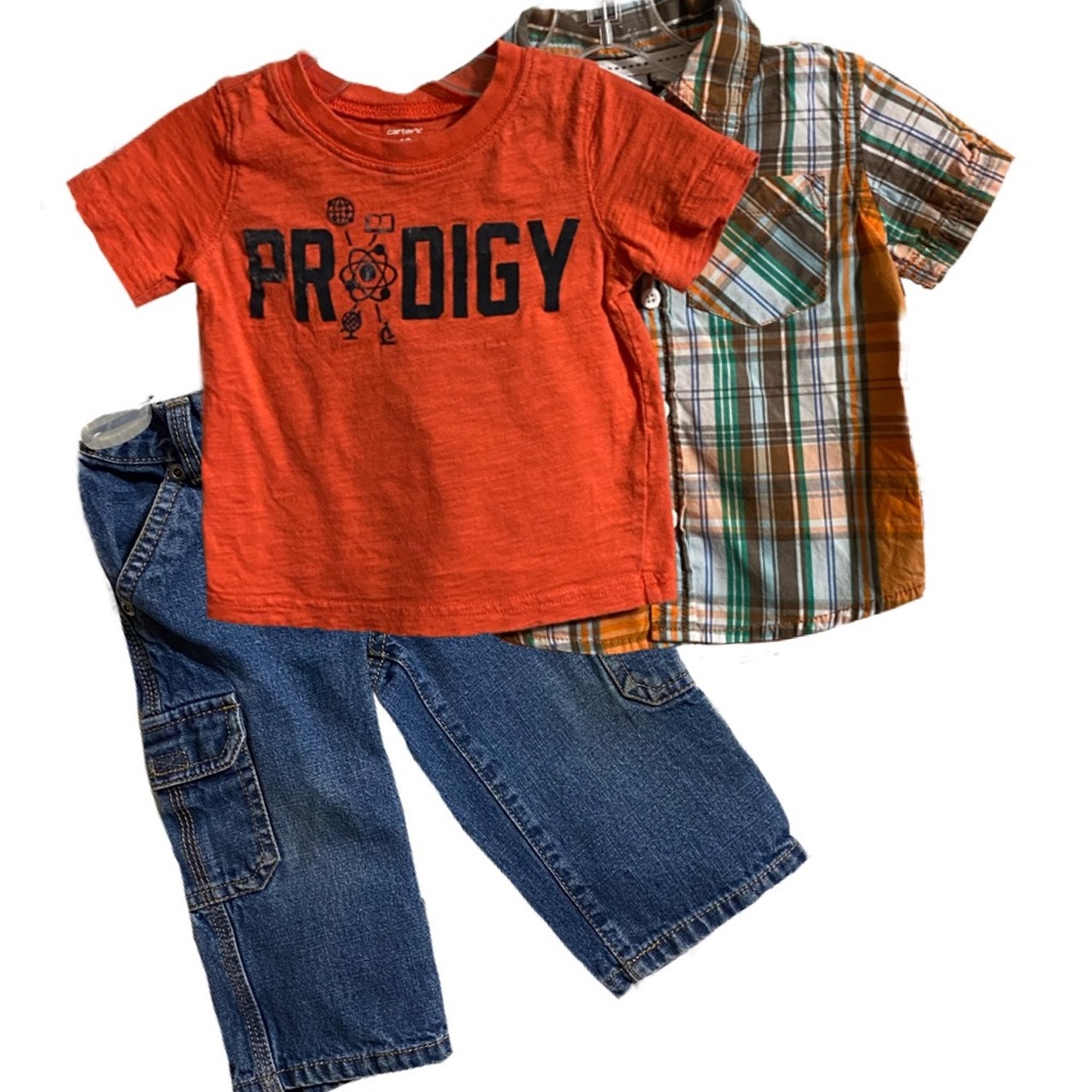 Like New! Boys Sonoma Jeans, Shirt & Carter’s Tee All Size 12 mon…